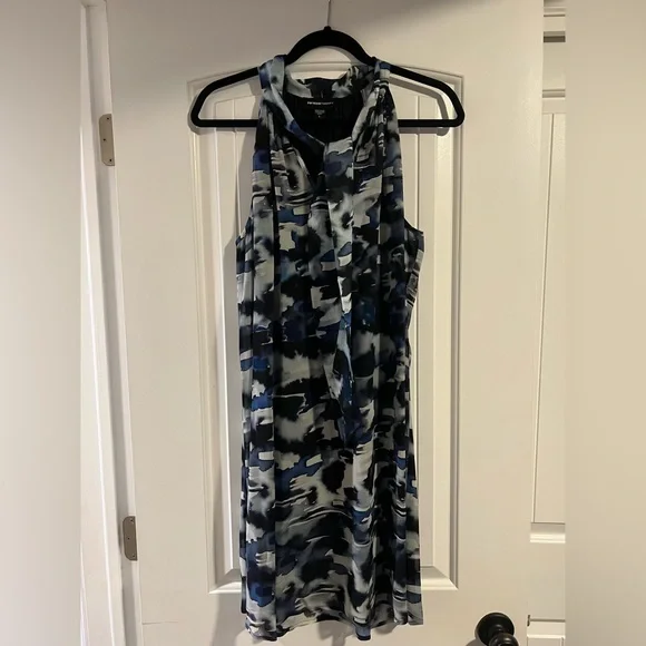 blue camo dress ThatXpression Fashion Navy Blue Camo Skater Dress main image 0